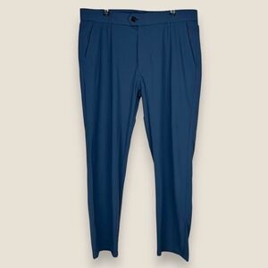 Greyson Performance Golf Pants Men 34x32 (34x29) Navy Blue Wicking Dress Stretch